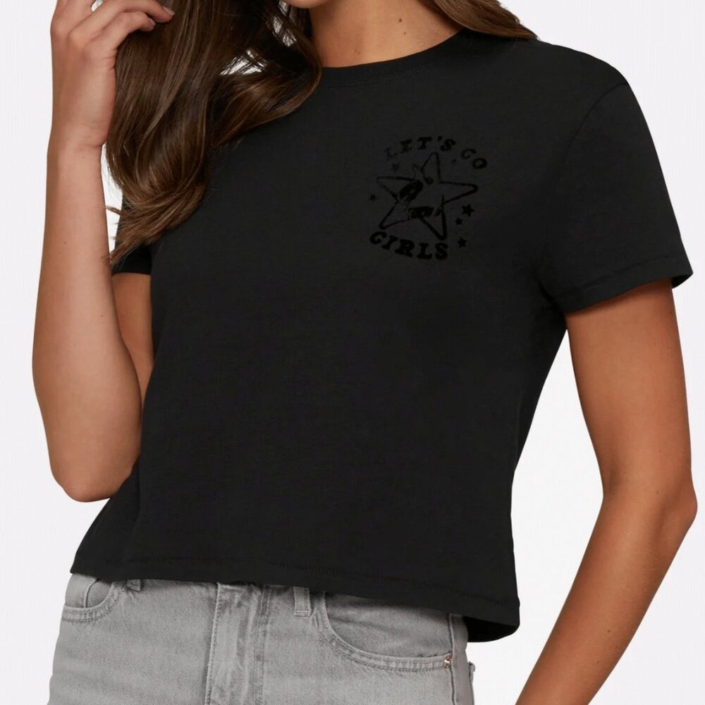 Wildfox Lets Go Girls Jamie Tee Black Beauty Size XL NWT